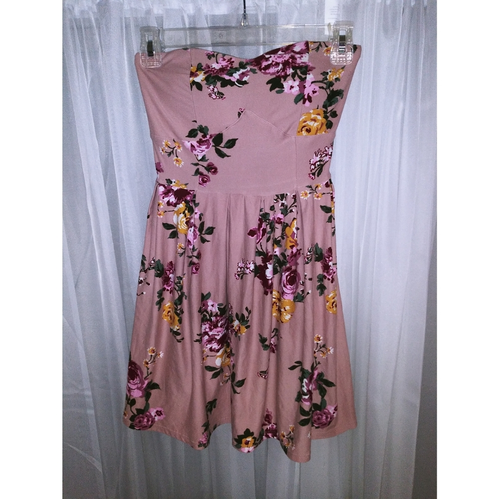 No boundaries pink flowered mini dress